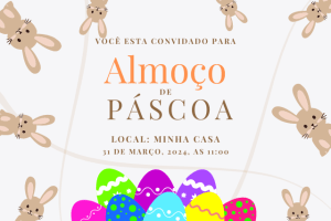 convite feito no Canva para almoço de Pascoa