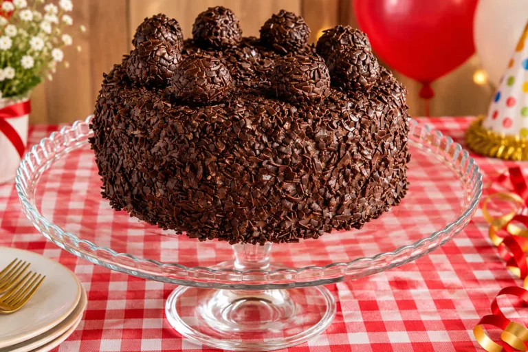 Imagem da Receita de Bolo de Brigadeiro para Aniversário.