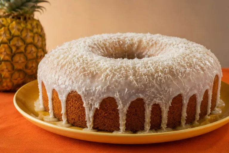 Imagem da Receita de Bolo de Abacaxi com Cobertura de Leite Condensado e Coco.