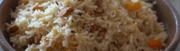 arroz com amêndoas e champanhe