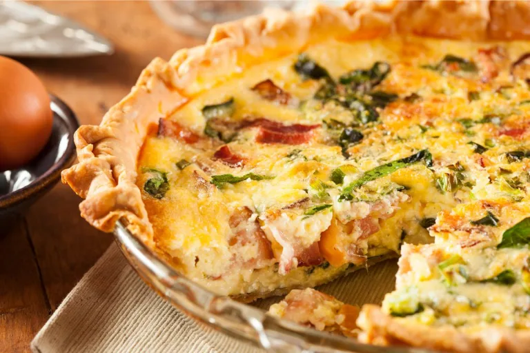 Quiche de Batata Doce com Espinafre e Bacon