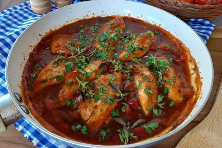 frango com molho de tomate caseiro