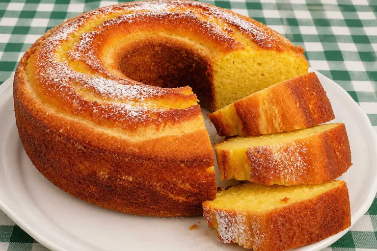 Imagem da Receita de Bolo de Flocão de Milho com Creme de Leite.