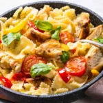 macarronada light com frango e legumes