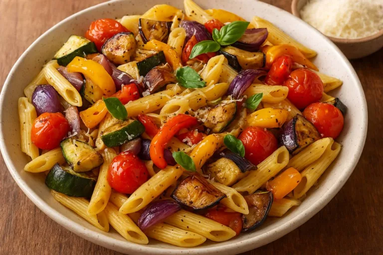 Imagem da Receita de Macarrão com Legumes Assados.