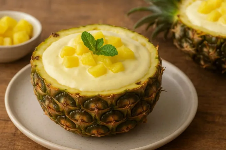 Imagem da Receita de Mousse de Abacaxi na Fruta.