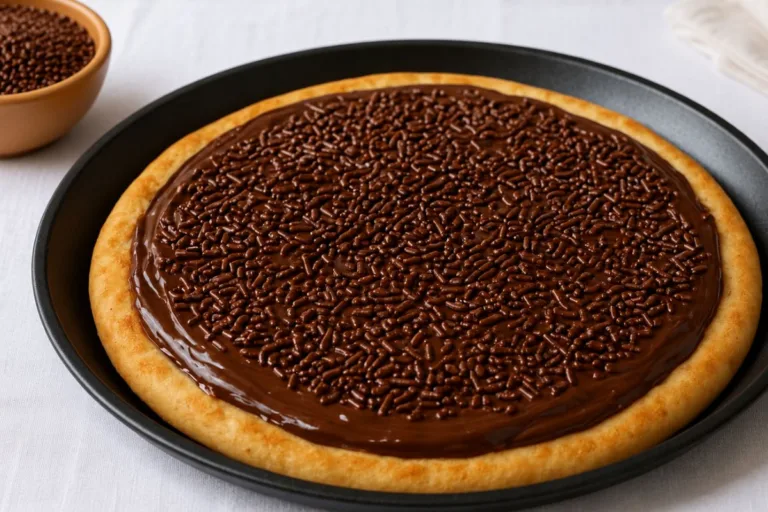 Imagem da Receita de Pizza de Brigadeiro na Frigideira.