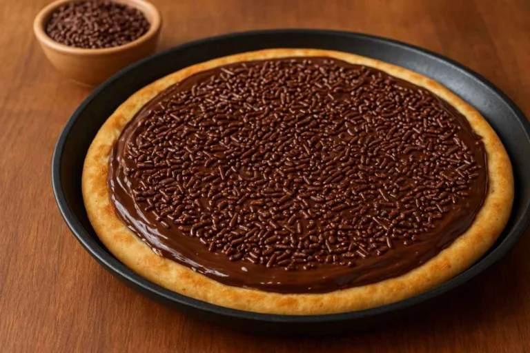 Imagem da Receita de Pizza de Brigadeiro na Frigideira.