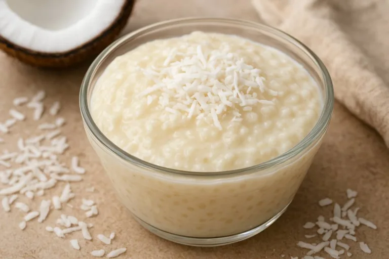 Imagem da Receita de Sobremesa de Tapioca com Leite Condensado e Coco.