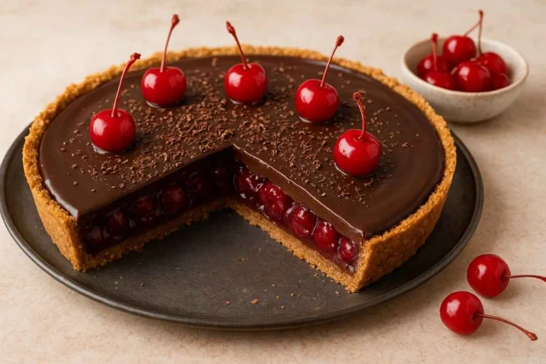 Imagem da Receita de Torta de Brigadeiro com Cereja.