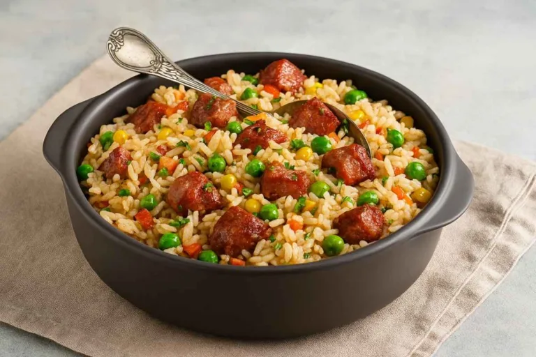 Imagem da Receita de Arroz Temperado com Calabresa e Bacon.