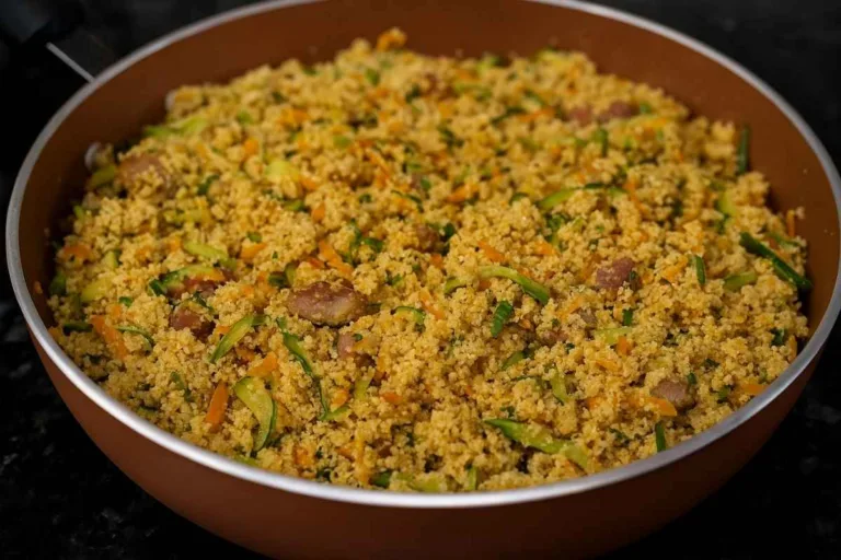 Imagem da Receita de Farofa de Abobrinha com Calabresa e Bacon.