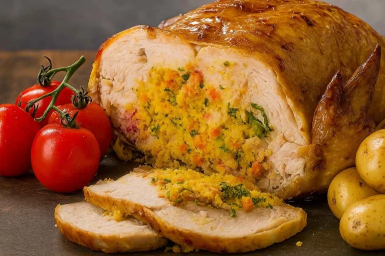 Imagem da Receita de Frango Desossado e Recheado com Farofa no Forno.