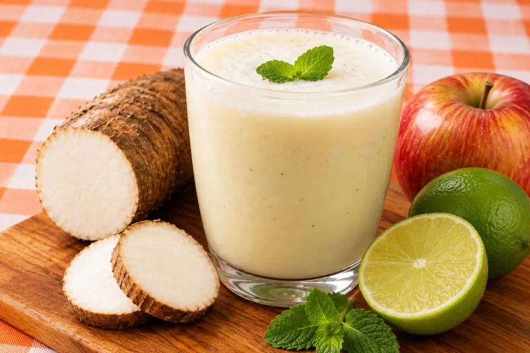 Imagem da Receita de Suco de Inhame com Maçã e Limão para a Imunidade.