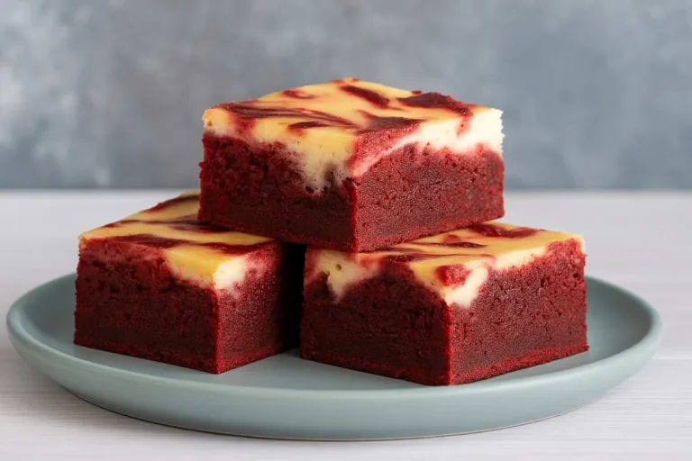 Imagem da Receita de Brownie Red Velvet Molhadinho com Cream Cheese.