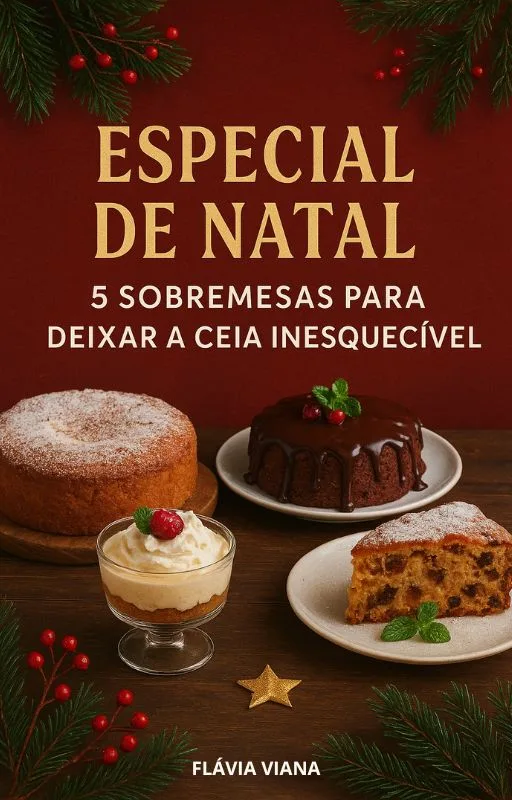 Capa Ebook 5 Sobremesas Para Deixar a Ceia Inesquecível