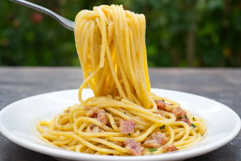 Imagem da Receita de Macarrão Cremoso com Creme de Leite e Bacon para o Almoço.