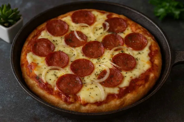 Imagem da Receita de Pizza de Frigideira de Calabresa com Queijo.