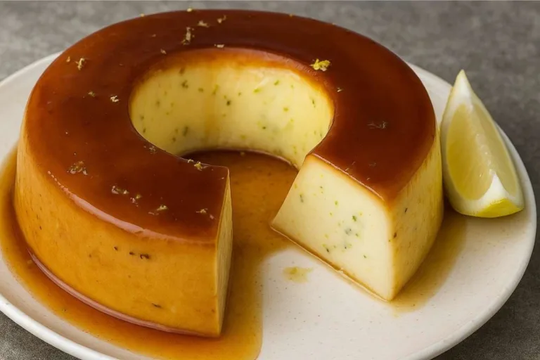 Imagem da Receita de Pudim de Iogurte com Limão e Chia.