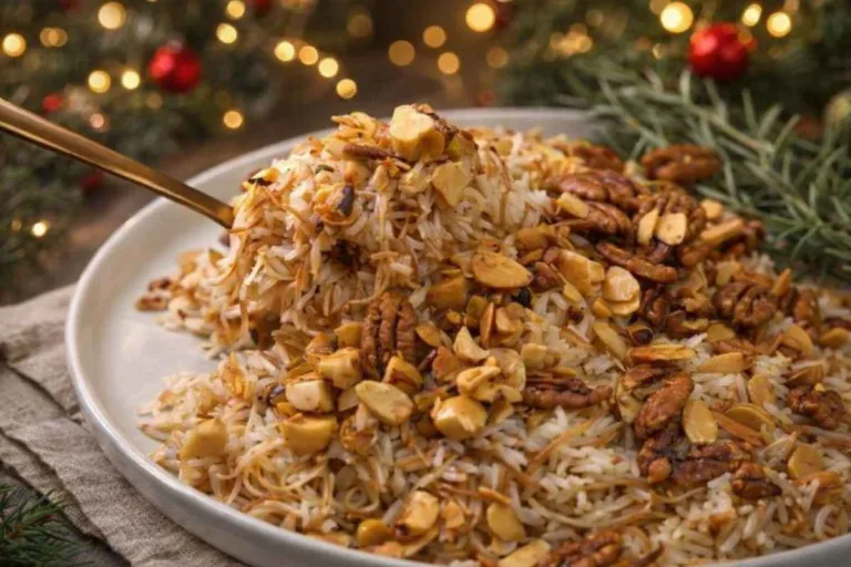 Imagem da Receita de Arroz de Natal com Castanhas e Cabelinho de Anjo.