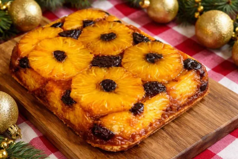 imagem da Receita de Bolo de Abacaxi com Ameixa Invertido