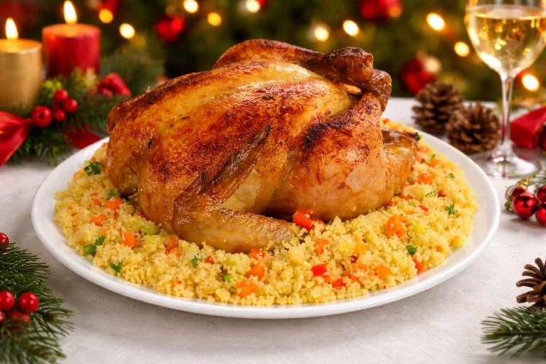 Imagem da REceita de Frango Assado com Cuscuz Natalino.