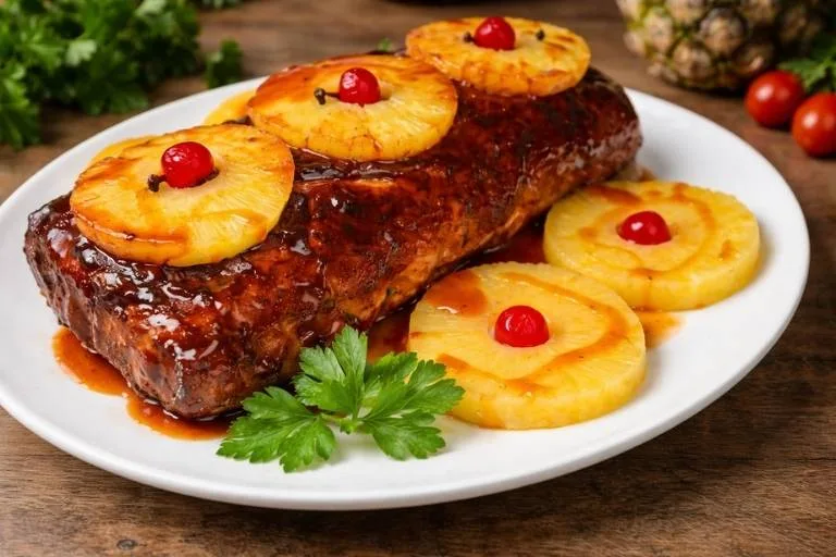 Imagem da Receita de Lombo de Porco Caramelizado com Molho de Abacaxi.