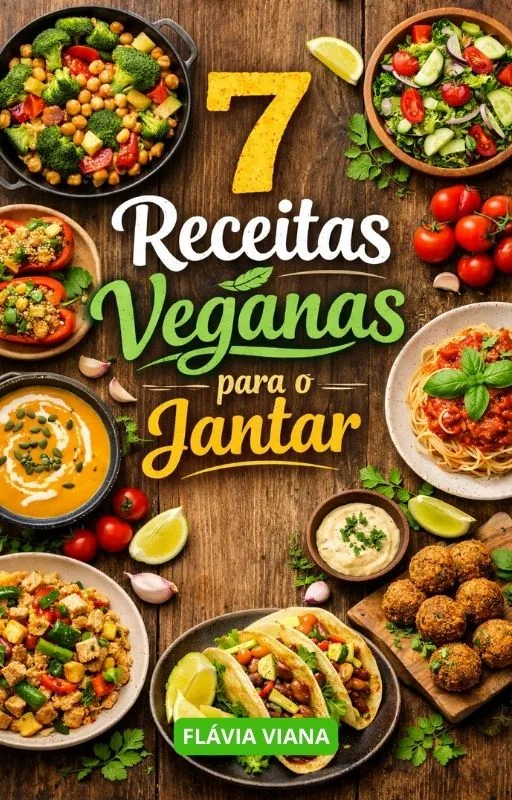capa E-book: 7 Receitas Veganas para o Jantar