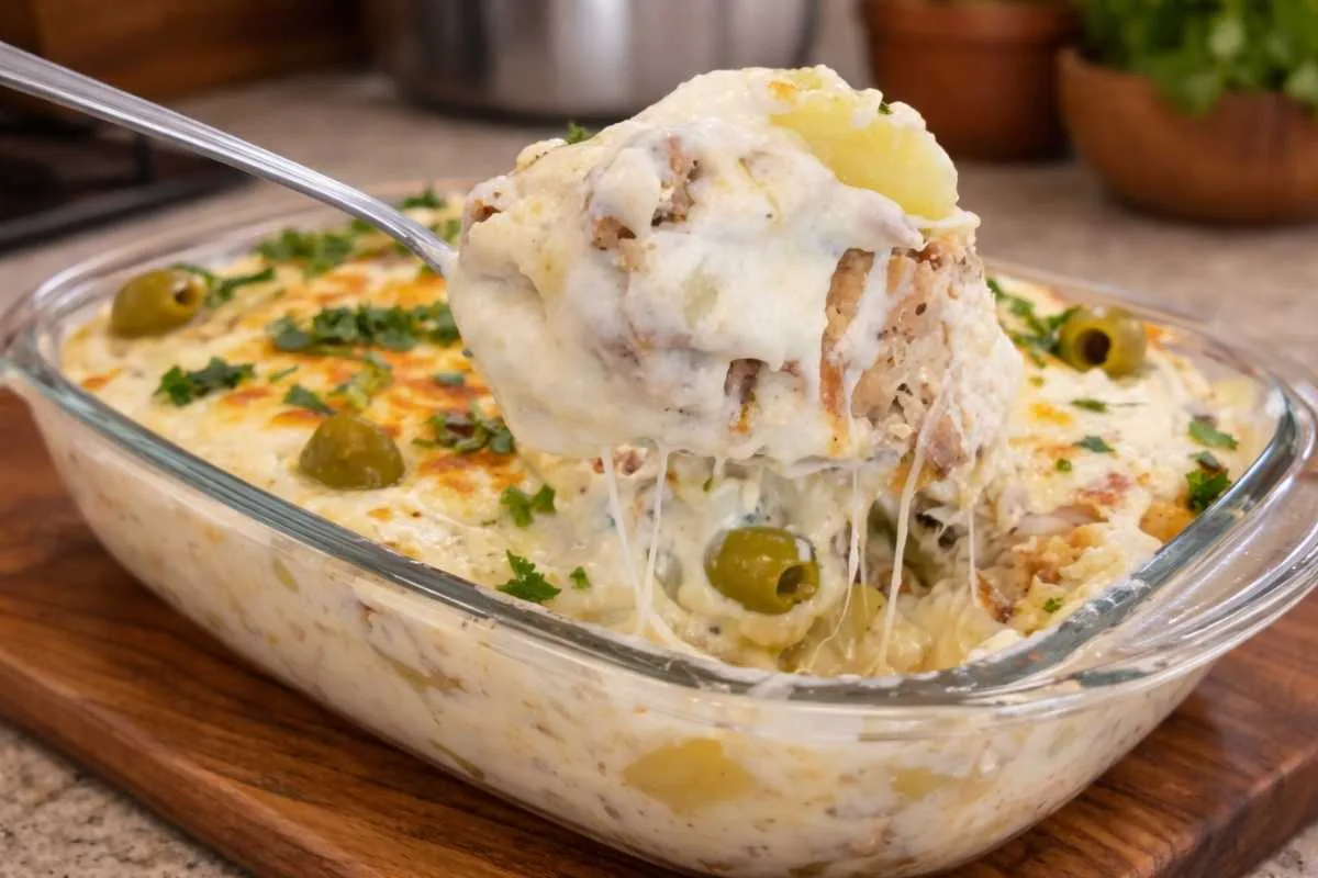 Filé de Merluza ao Molho Branco com Batatas