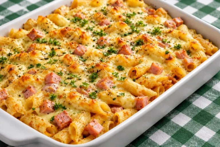 Imagem da Receita de Macarrão de Forno com Presunto e Queijo.