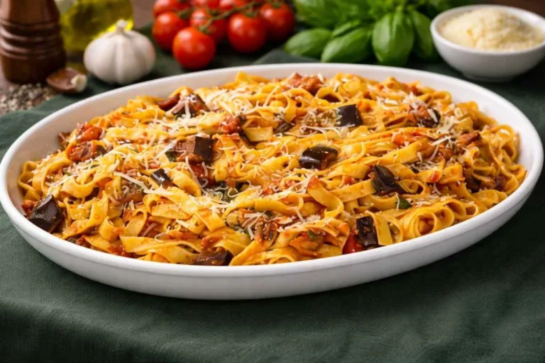 Imagem da Receita de Macarronada com Molho de Berinjela.