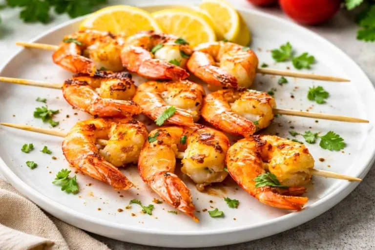 Imagem da Receita de Praia: Espetinho de Camarão na Churrasqueira.
