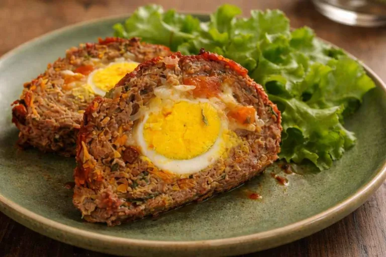 Imagem da Receita de Rocambole de Carne Moída Recheado com Ovo.