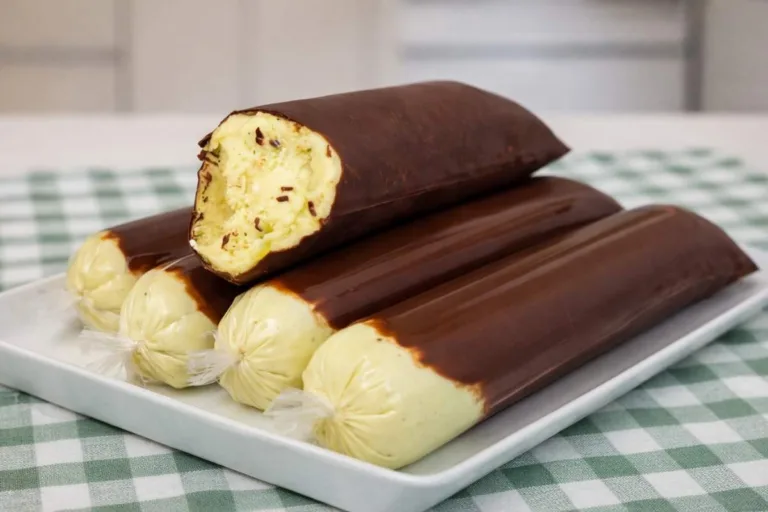 Imagem da Receita de Geladinho de Abacate com Casquinha Crocante de Chocolate.