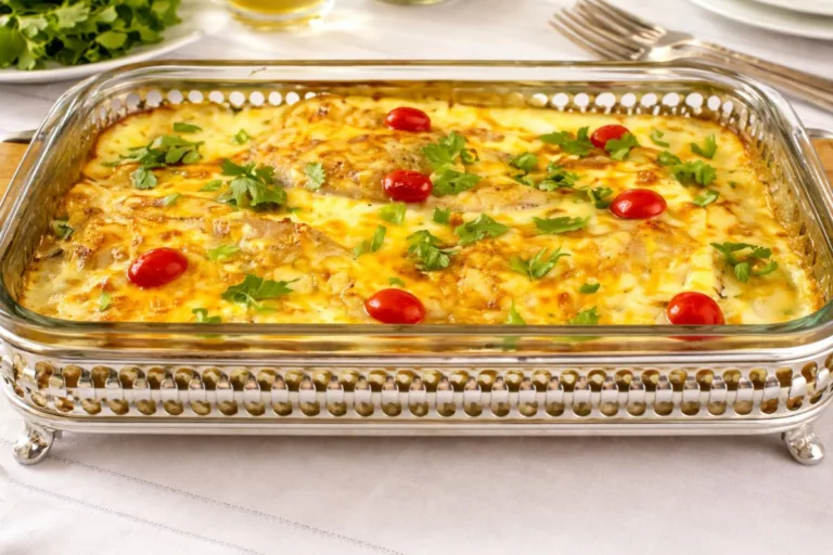 Almoço de Páscoa: Imagem do Peixe ao Molho Branco com Creme de Leite.