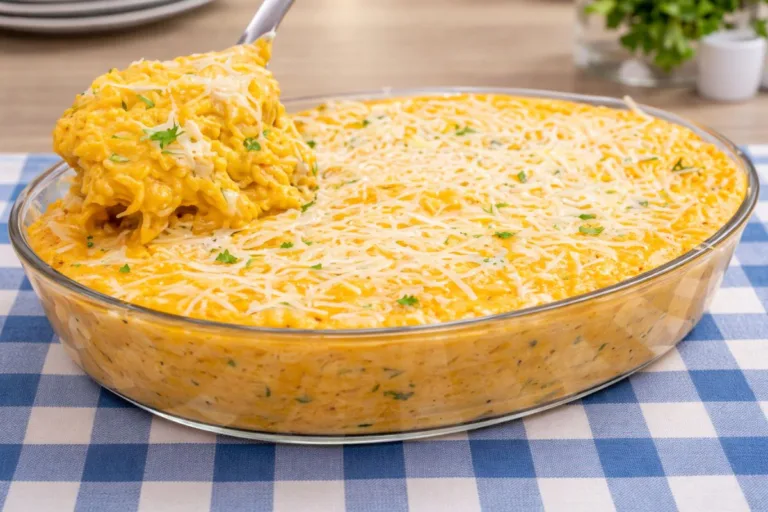 Imagem do Arroz Cremoso com Frango Desfiado - Receita de 1 Panela Só.