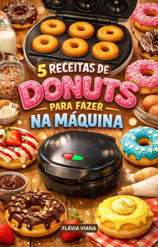 Imagem do E-book: 5 Receitas de Donuts para Fazer na Máquina