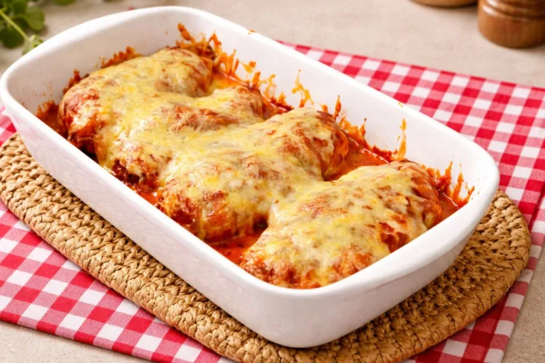 Imagem da Receita de Frango à Parmegiana Fit - Leve, Sequinho e Sem Fritura.