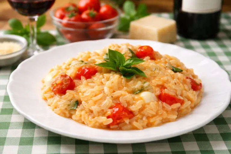 Imagem da Receita de Risoto Caprese com Tomatinho Cereja.