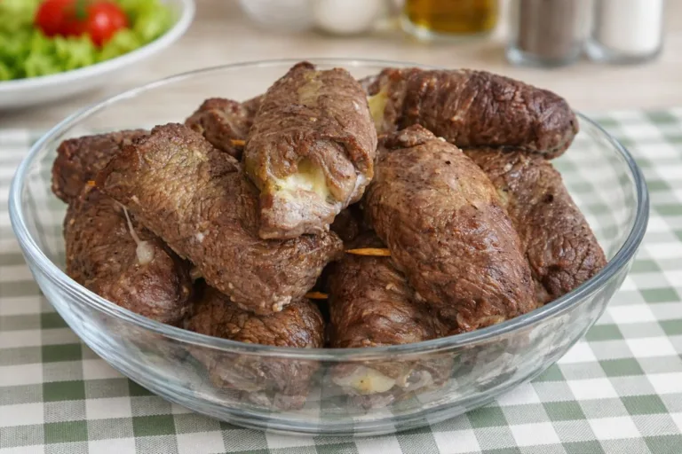 Imagem da Receita de Bife à Rolê com Bacon e Queijo na Airfryer.
