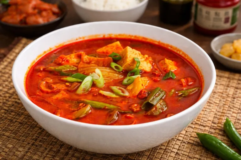 Sopa dos Doramas Coreanos Imagem da Receita de Kimchi Jjigae