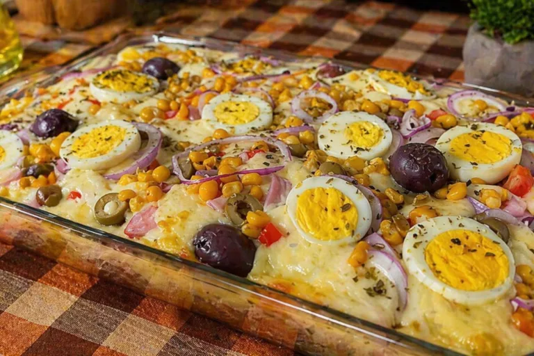 Imagem da Receita de Torta Portuguesa com Massa Sem Leite e Sem Farinha de Trigo.