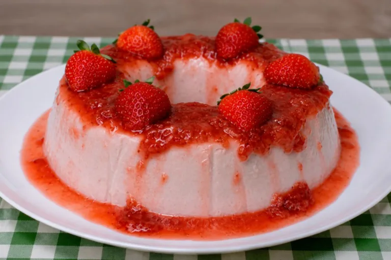 Imagem da Receita de Pudim de Morango.
