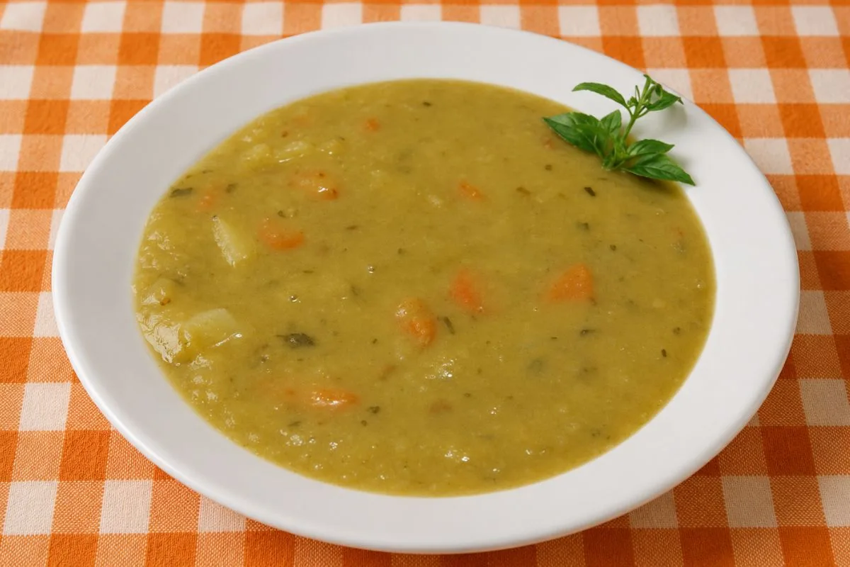 Imagem da Receita de Sopa de Ervilha Seca Vegetariana.