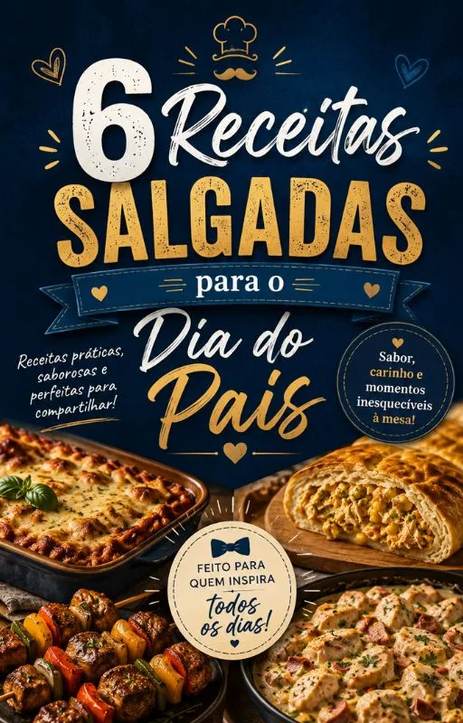 Capa E-book 6 Receitas Salgadas para o Dia dos Pais