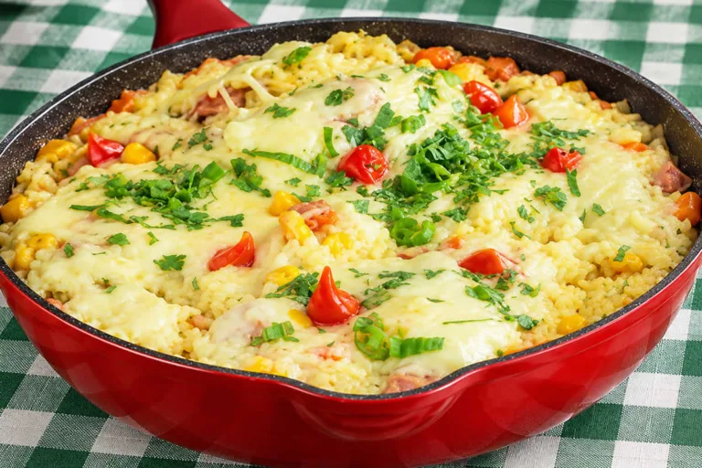 Imagem da Receita de Arroz Cremoso com Frango na Frigideira.