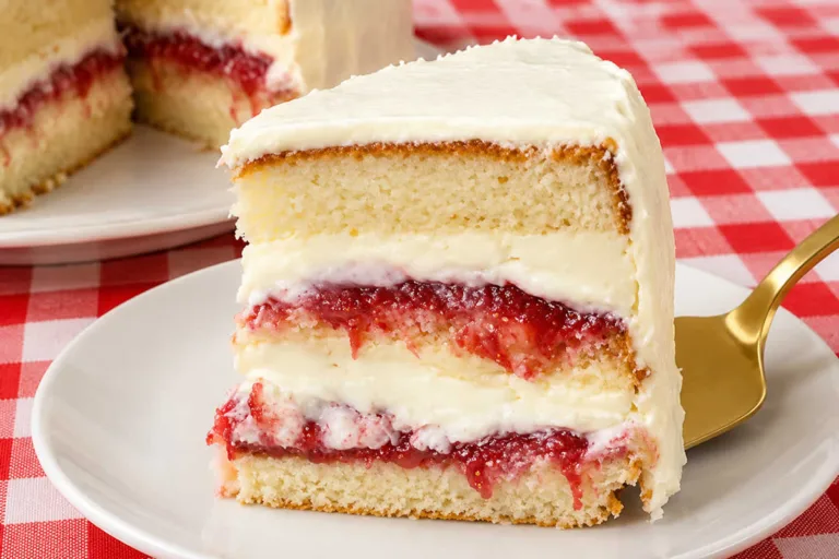 Imagem da Receita de Bolo de Leite Ninho com Geleia de Morango.