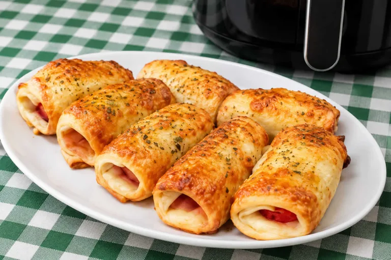 Imagem da Receita de Enroladinho de Salsicha com Massa de Pastel na Airfryer.