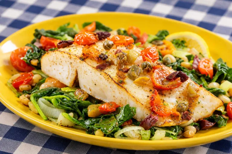 Imagem da Receita de Filé de Peixe com Legumes no Forno para o Jantar.
