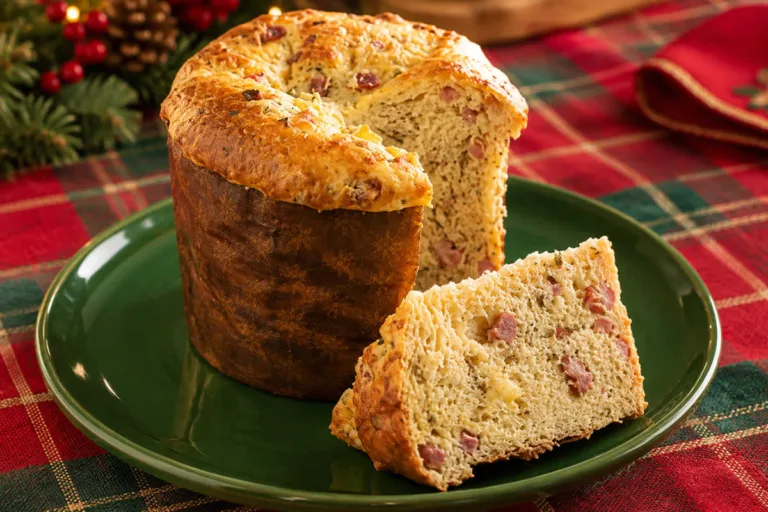 Imagem da Receita de Panetone Salgado de Bacon com Queijo.